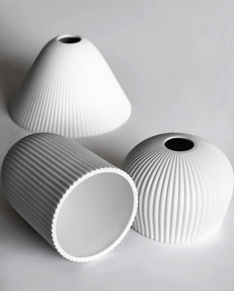 Euroselle Modern White Ceramic Pendant Lights With Adjustable 47 Inch Length Light Bulb Included