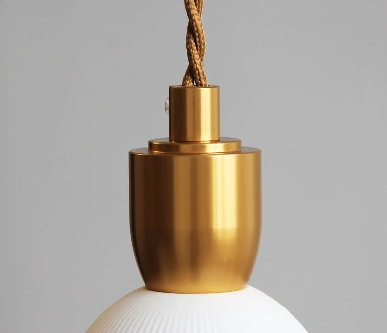 Euroselle Modern White Ceramic Pendant Lights With Adjustable 47 Inch Length Light Bulb Included
