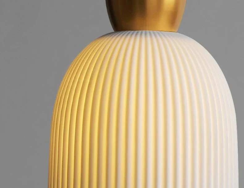 Euroselle Modern White Ceramic Pendant Lights With Adjustable 47 Inch Length Light Bulb Included