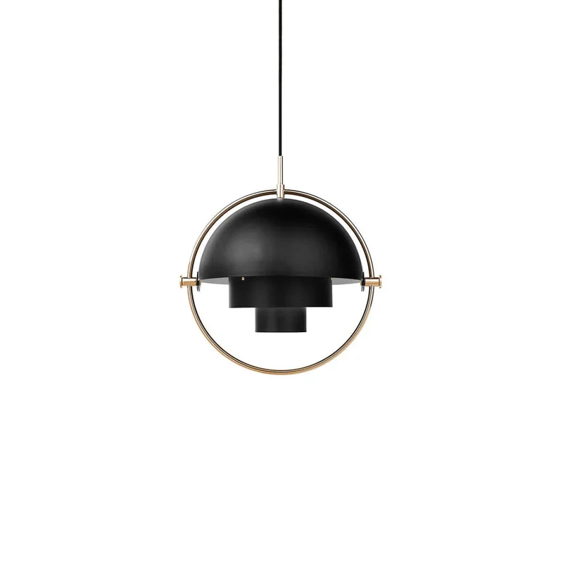 Nordic Tiered Black Pendant Light With Layered Metal Shades Euroselle