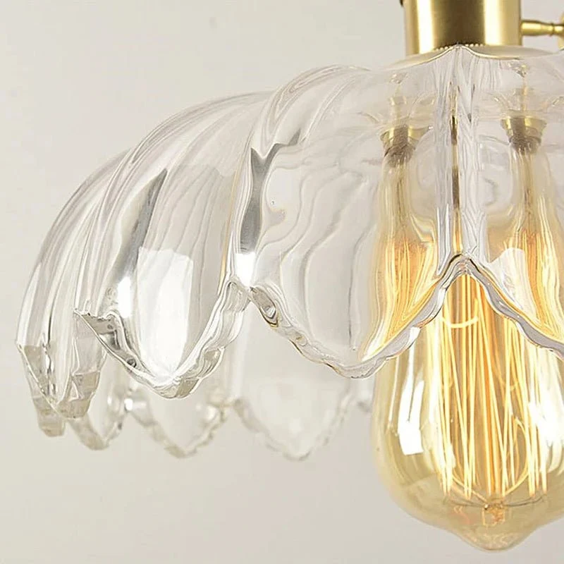 Maribelle Victorian Style Glass Pendant Light With Scalloped Floral Motif Adjustable Cable Euroselle