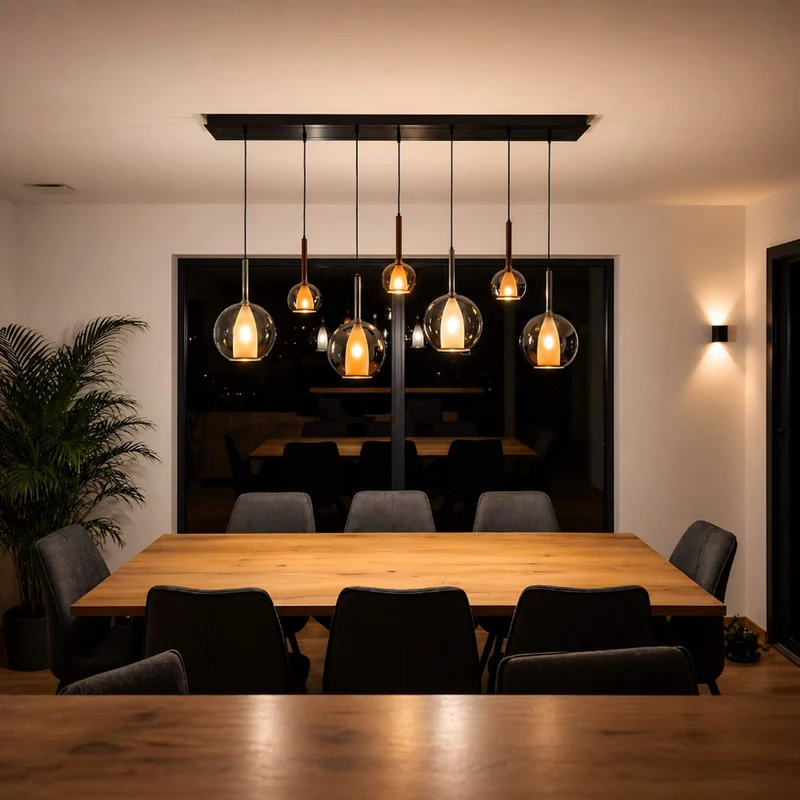s.luce Belluna Glas-Pendelleuchte 150cm Textilkabel