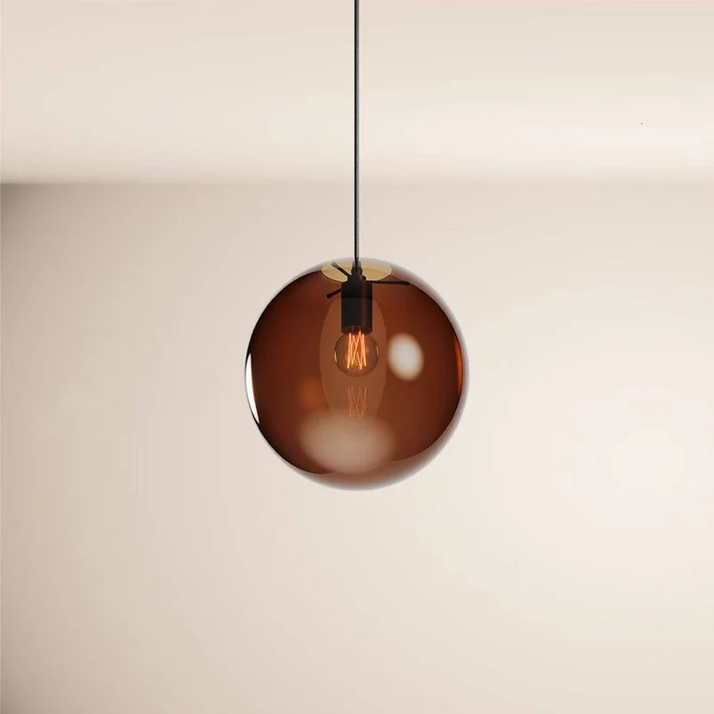 s.luce Orb Glaskugel Hängelampe 150cm Aufhängung Schwarz