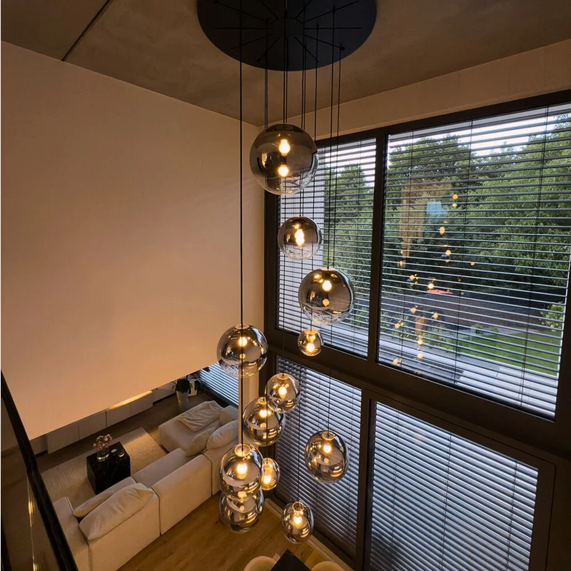 s.luce Orb Glaskugel Galerieleuchte 500cm Aufhängung Schwarz