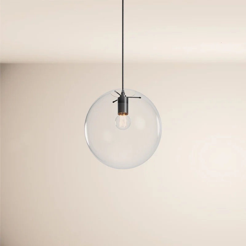 s.luce Orb Glaskugel Galerieleuchte 500cm Aufhängung Schwarz