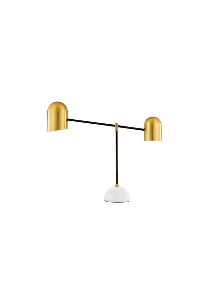 Nela Tischleuchte Weiß, Gold, Schwarz