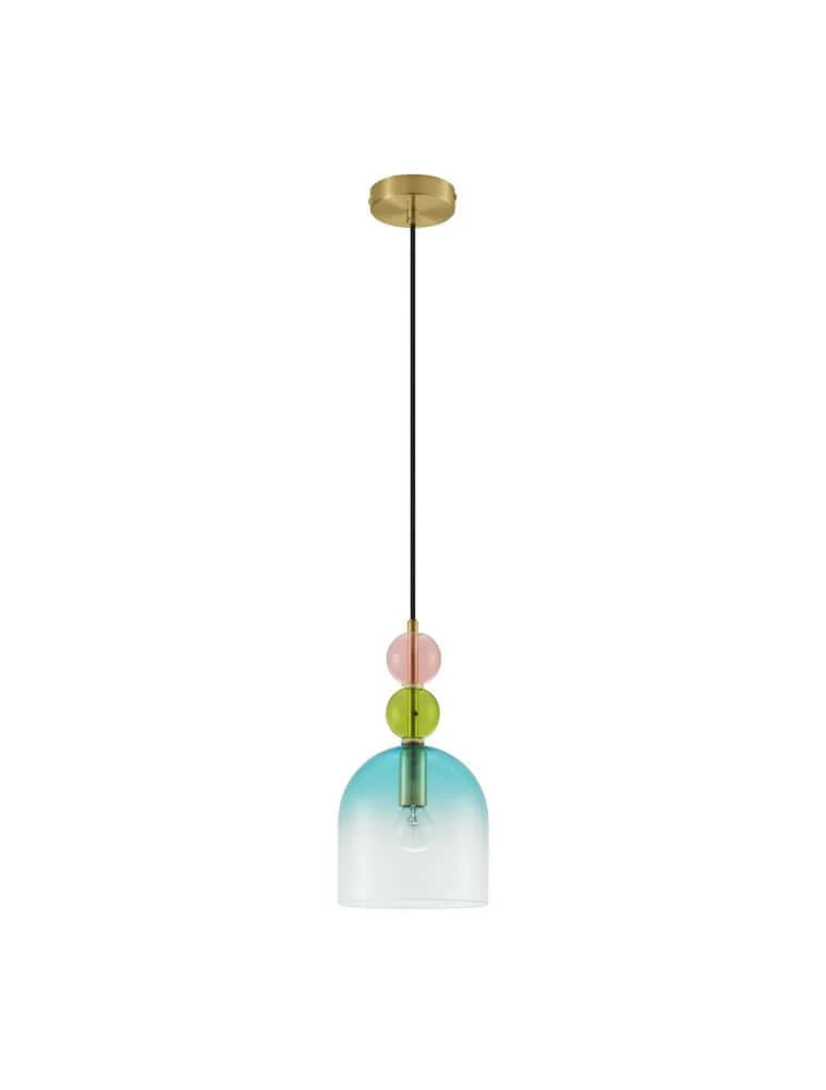 Murano Pendelleuchte Ø 16cm Gold, Mehrfarbig