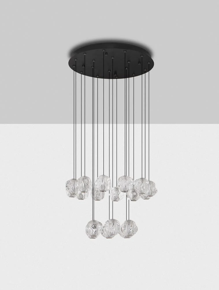 Ifos LED Pendelleuchte 18-flammig Ø 55cm 3000K Schwarz