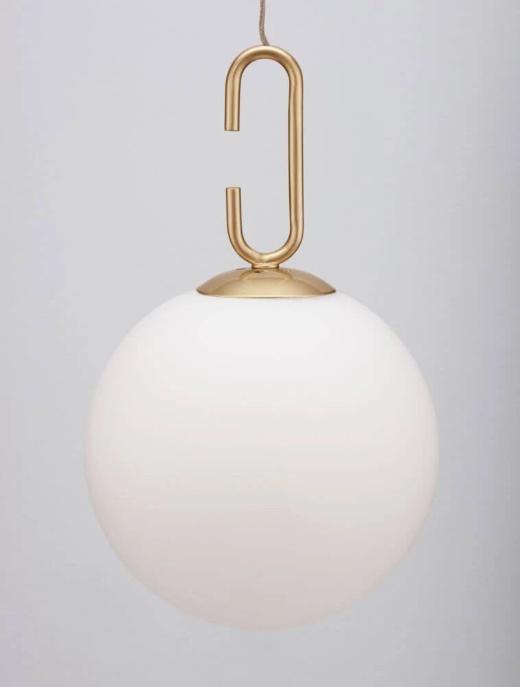 Hook LED Pendelleuchte Ø 18cm 3000K Gold-Gebürstet, Weiß