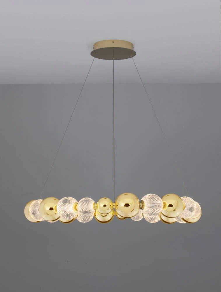 Brille LED Pendelleuchte 12-flammig Ø 94cm 3200K Gold