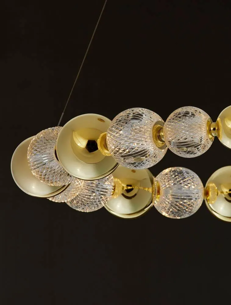 Brille LED Pendelleuchte 12-flammig Ø 94cm 3200K Gold
