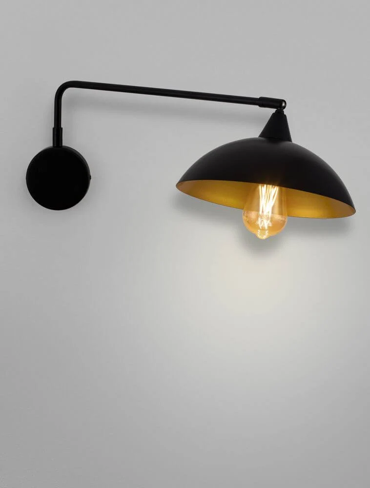 Mirba Wandleuchte Schwarz, Gold