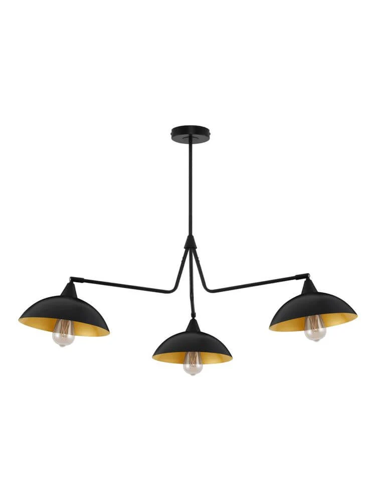 Mirba Pendelleuchte 3-flammig Ø 113cm Schwarz, Gold