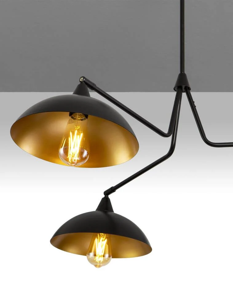 Mirba Pendelleuchte 3-flammig Ø 113cm Schwarz, Gold