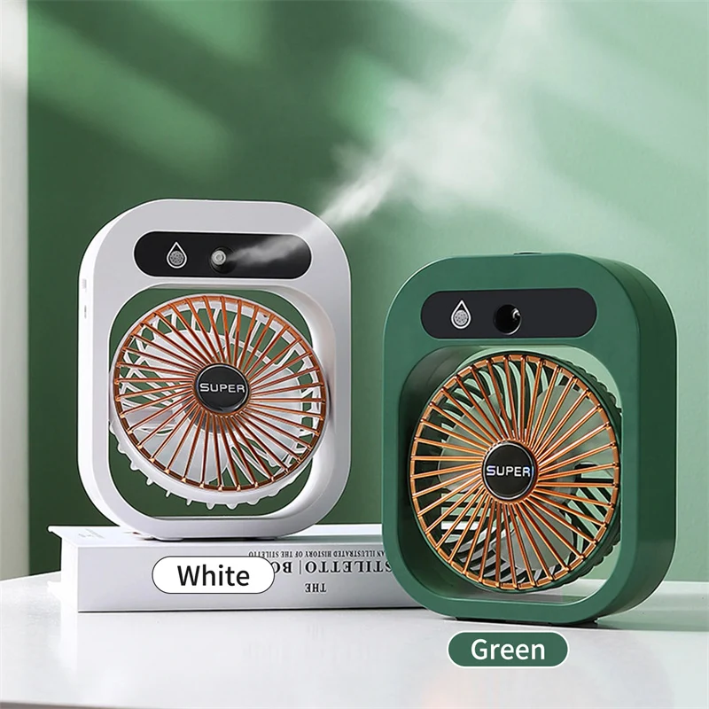 AquaFlow Portable Misting Fan — 3-Speed Handheld Design, Integrated Mist System