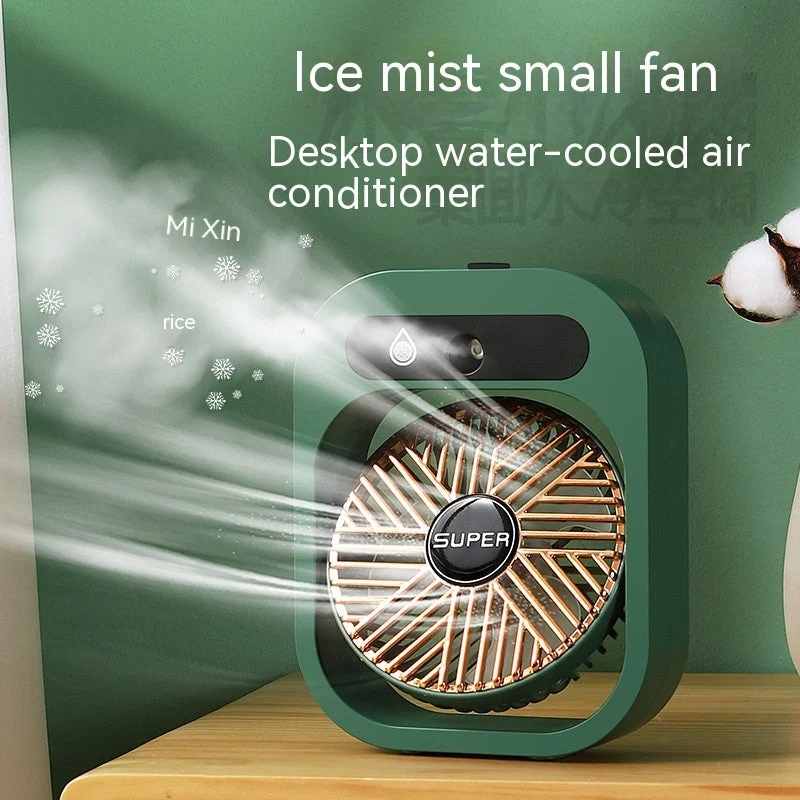 AquaFlow Portable Misting Fan — 3-Speed Handheld Design, Integrated Mist System