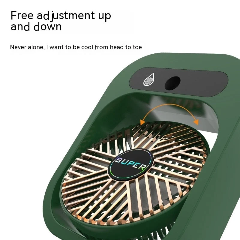 AquaFlow Portable Misting Fan — 3-Speed Handheld Design, Integrated Mist System