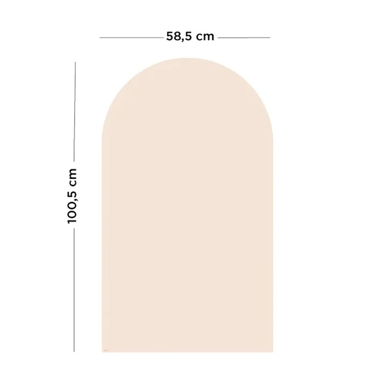Magnettafel mit abgerundetem oberen Abschluss in Beige (100 x 58 cm)