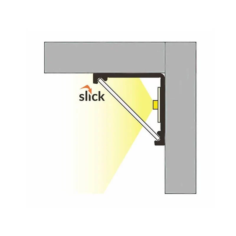 LED Aluminiumprofil Eck Duo Serie Eco Aufbau 2 Meter