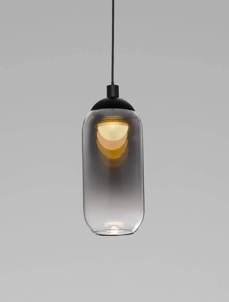 Kita LED Pendelleuchte Ø 7cm 3000K Schwarz, Rauch