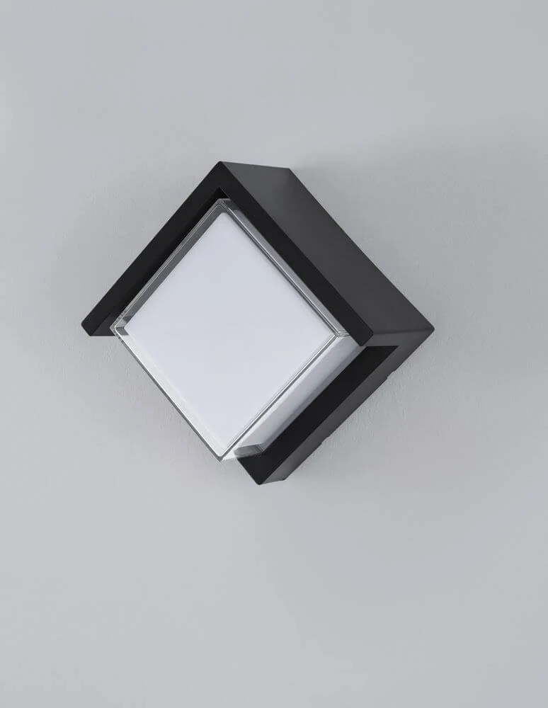 Max LED Außenwandleuchte Quadratisch 3000K Dunkelgrau IP65