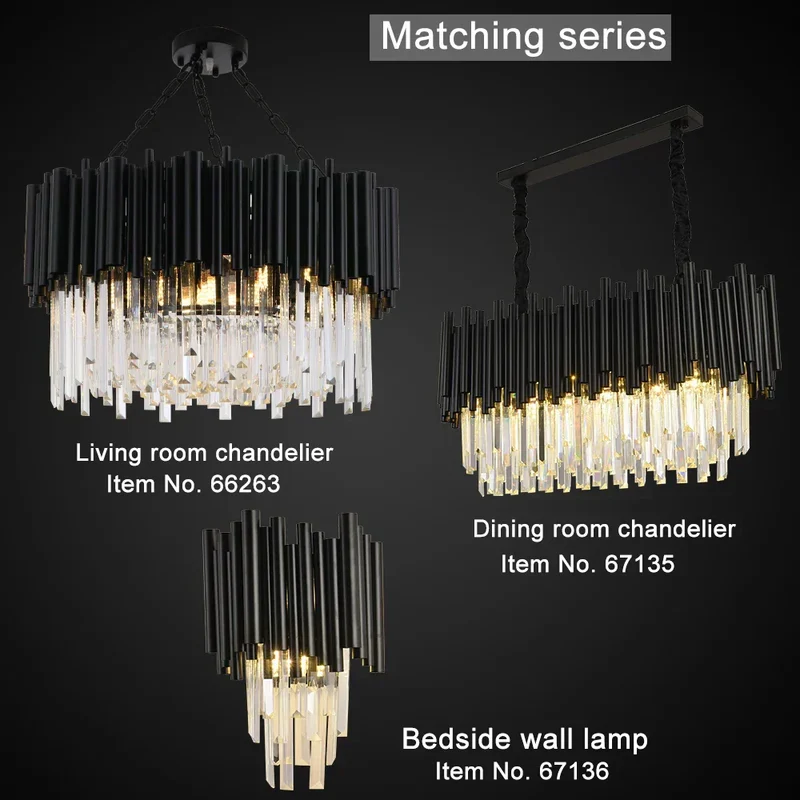 Euroselle Maximus Crystal Black Pendant Durable Aluminum