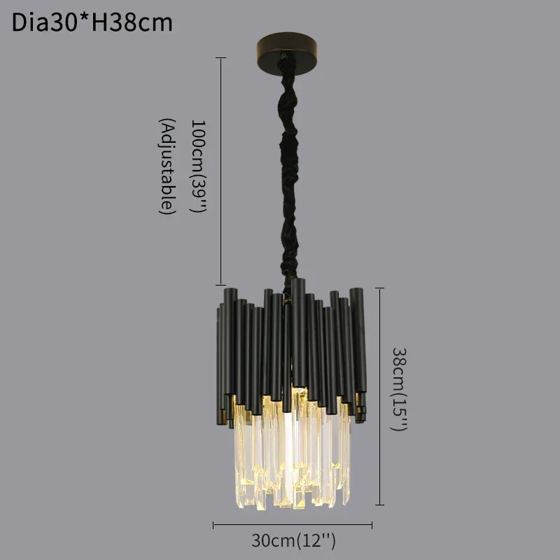 Euroselle Maximus Crystal Black Pendant Durable Aluminum
