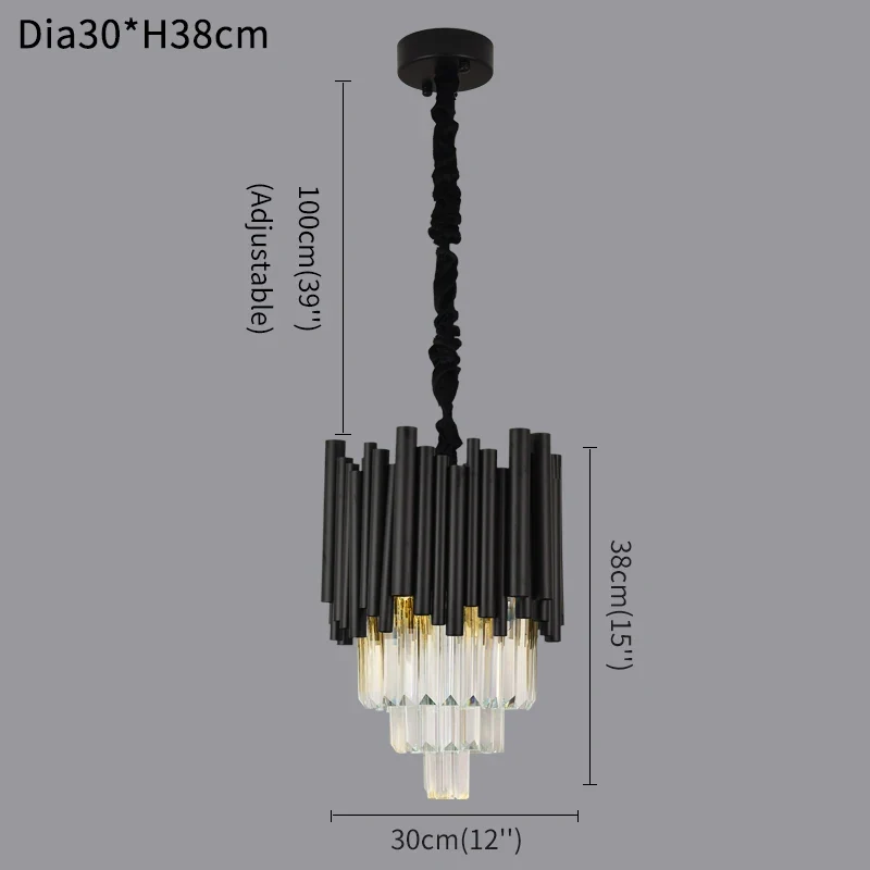 Euroselle Maximus Crystal Black Pendant Durable Aluminum