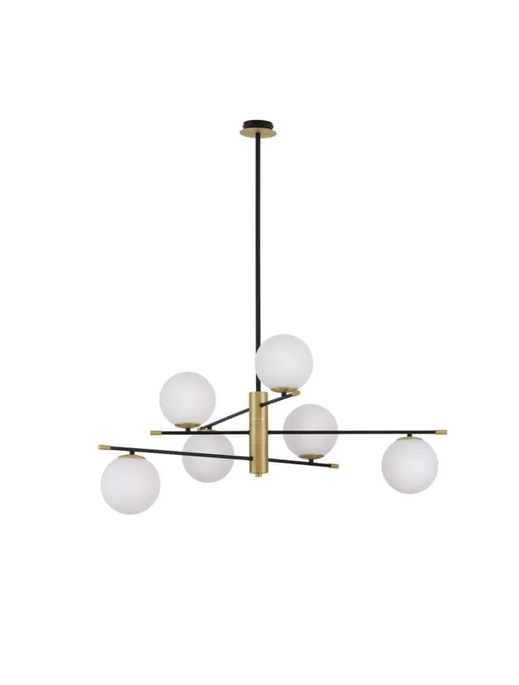 Git Pendelleuchte 6-flammig Ø 100cm Gold, Weiß, Schwarz