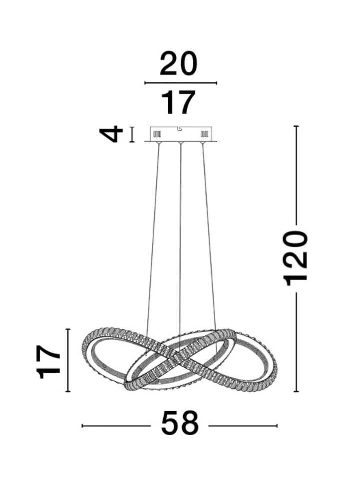 Ginevra LED Pendelleuchte Verknotet Ø 58cm 3000K Schwarz