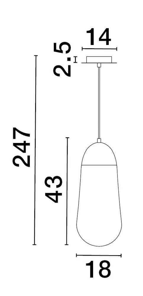 Blaky Pendelleuchte Ø 18cm Schwarz, Weiß