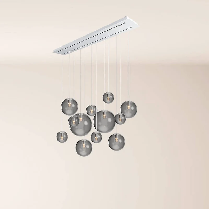 s.luce Orb Esszimmerlampe 12-flammig 160cm 2-reihig