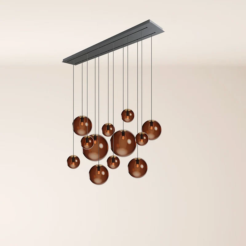 s.luce Orb Esszimmerlampe 12-flammig 160cm 2-reihig