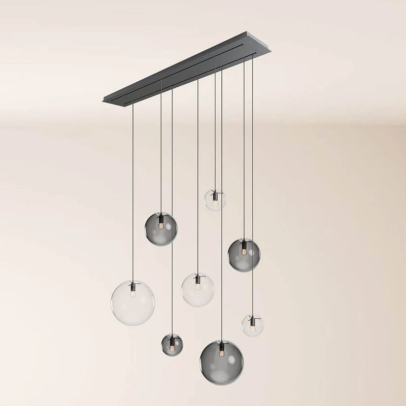 s.luce Orb Esstischleuchte 8-flammig 160cm 2-reihig