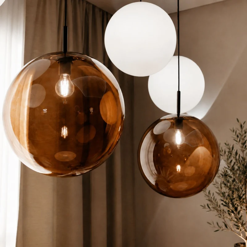 s.luce Orb Esstisch-Hängelampe 3-flammig 120cm Ø 20/30/40