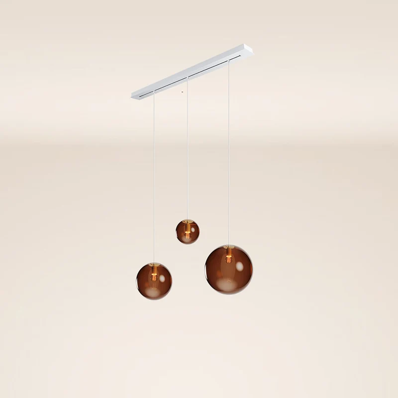 s.luce Orb Esstisch-Hängelampe 3-flammig 120cm Ø 20/30/40