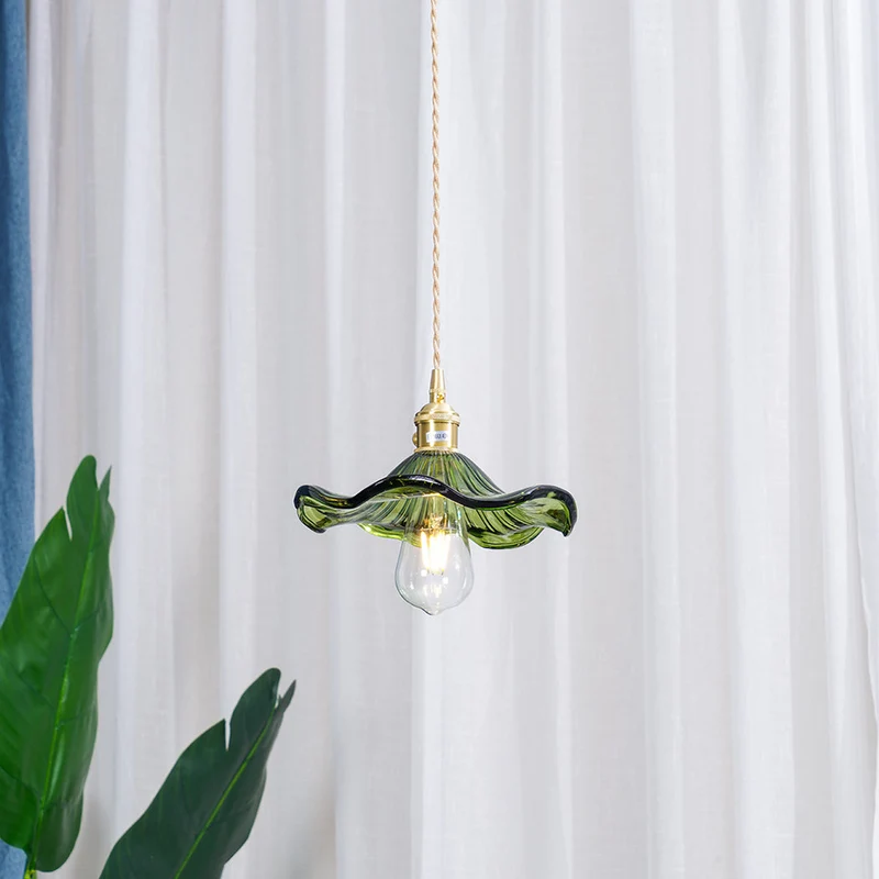 Arboren Retro Green Glass Hanging Pendant Light By Euroselle