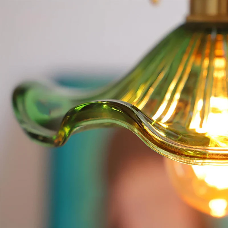 Arboren Retro Green Glass Hanging Pendant Light By Euroselle