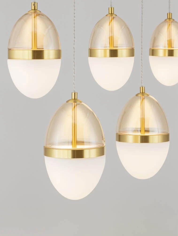 Egna Pendelleuchte 5-flammig Balken 3000K Gold