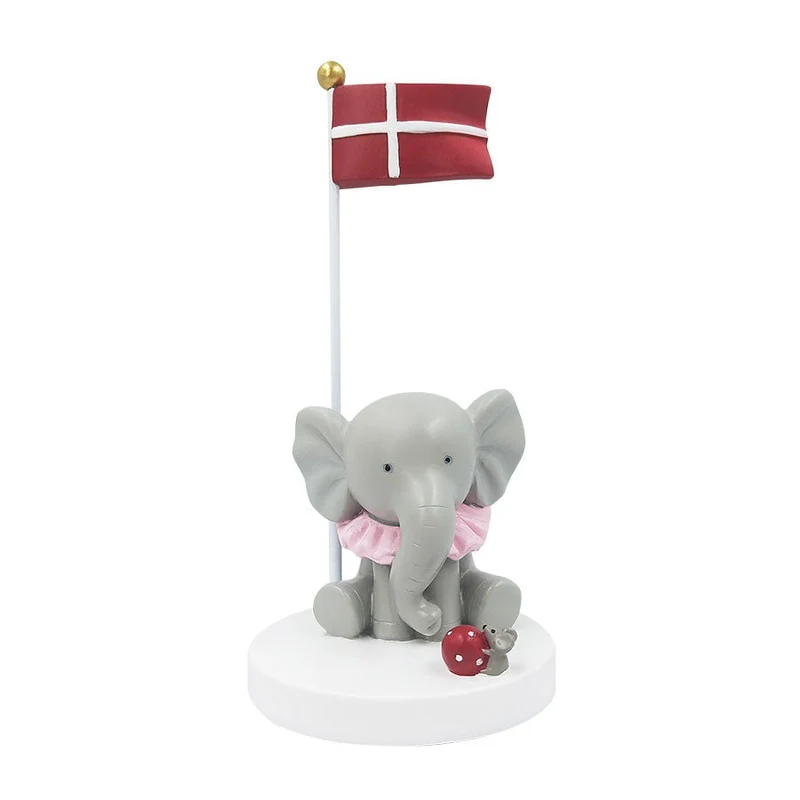Tischflagge Elefant mit Maus und Ball