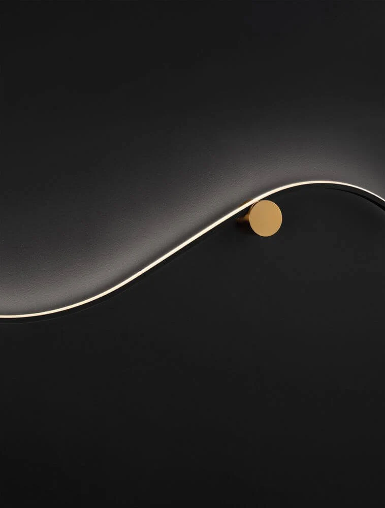 Kima LED Wandleuchte Geschwungen 3000K Schwarz, Gold