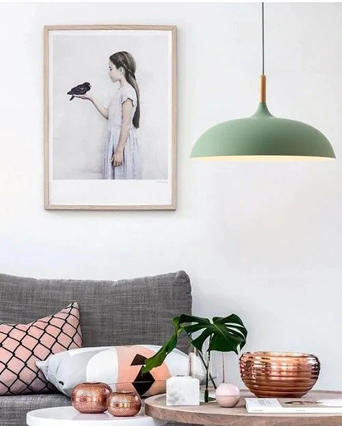 Euroselle Delicate Pastel Metal And Wood Pendant Lights