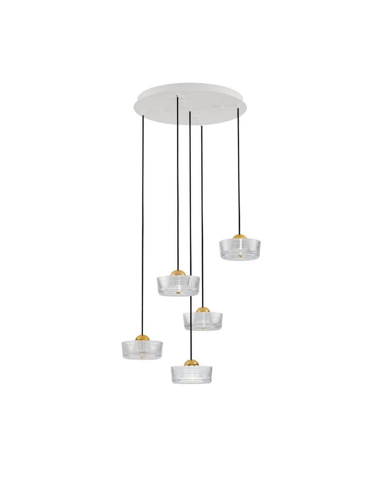 Keros LED Pendelleuchte 5-flammig 3000K Gold