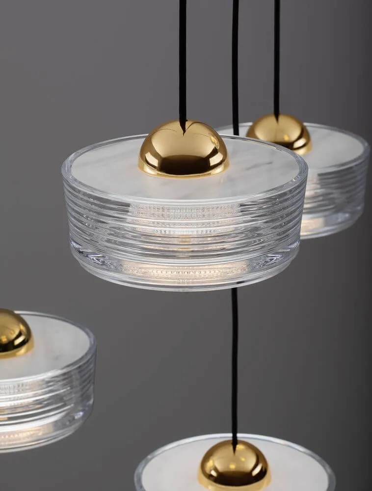Keros LED Pendelleuchte 5-flammig 3000K Gold