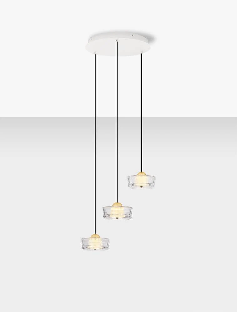 Keros LED Pendelleuchte 3-flammig 3000K Gold