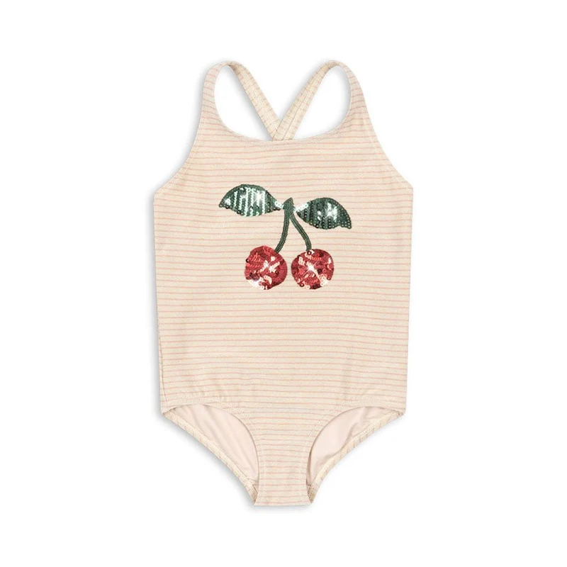 Jade Badeanzug mit Rose Stripe