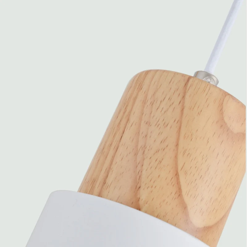 Euroselle Colorful Nordic Wooden Base Pendant Light For Home