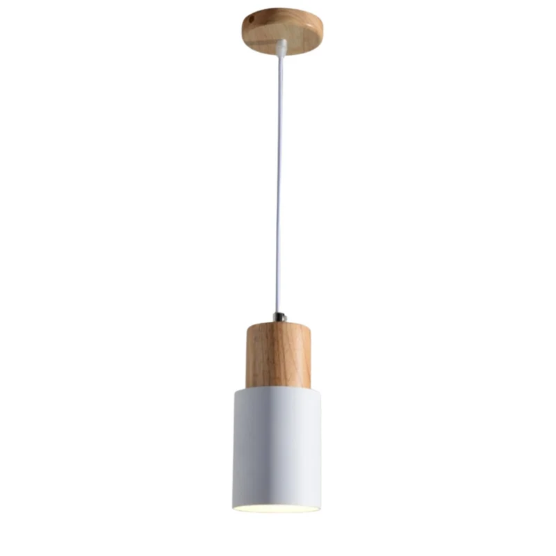 Euroselle Colorful Nordic Wooden Base Pendant Light For Home