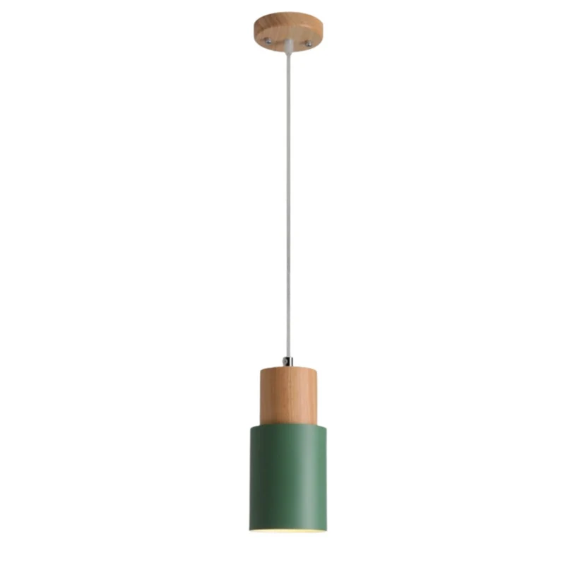 Euroselle Colorful Nordic Wooden Base Pendant Light For Home