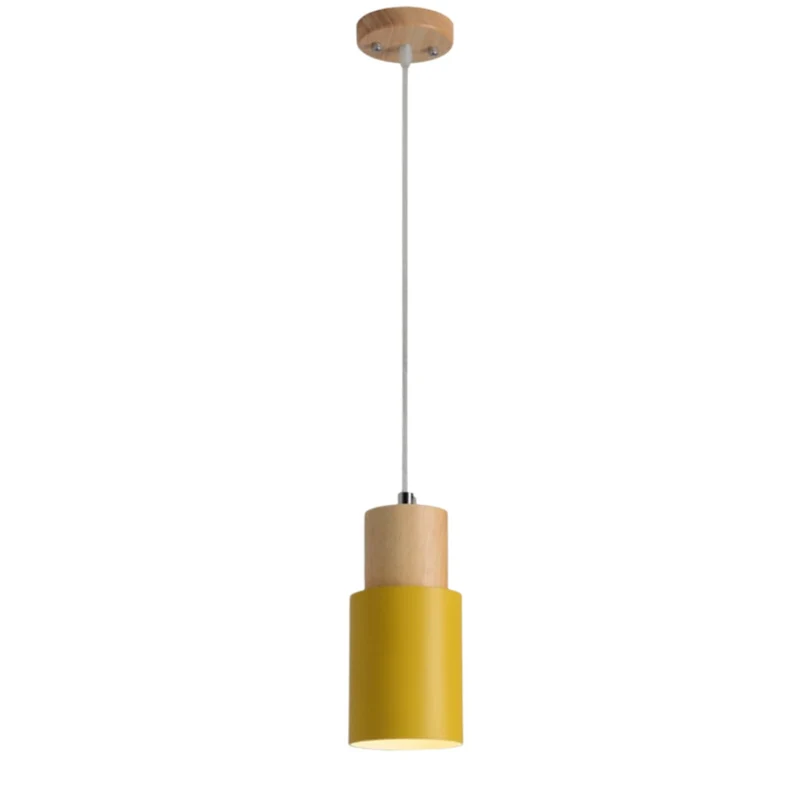 Euroselle Colorful Nordic Wooden Base Pendant Light For Home